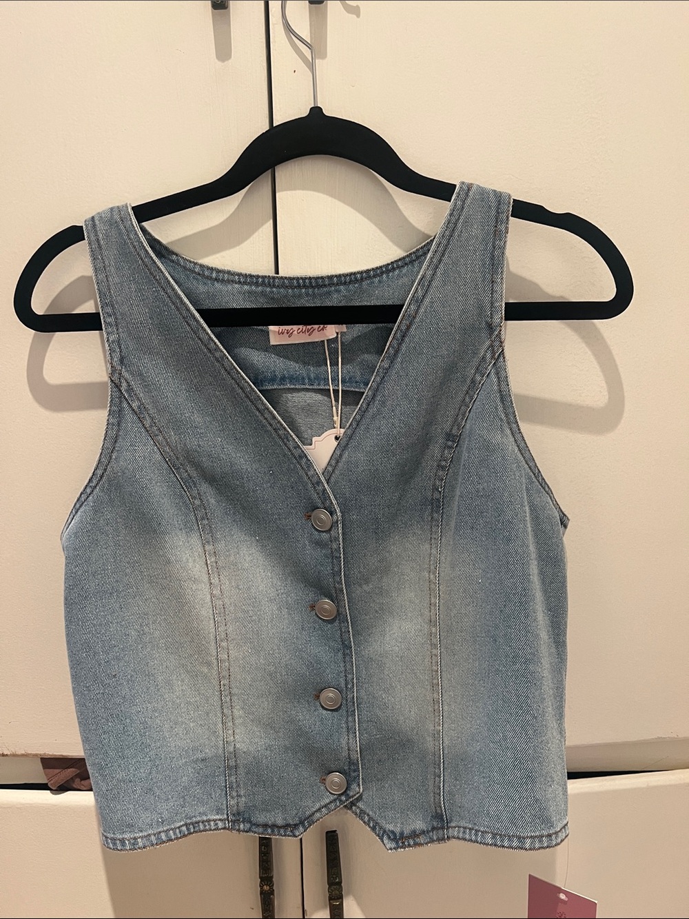 Ivy City Co Light Blue Denim Vest
